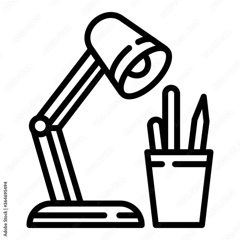 Poster desktop lamp icon. outline desktop lamp vector icon for web design isolated on white background