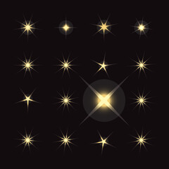 Bright firework, decoration twinkle, shiny flash. Sparkle lights vector