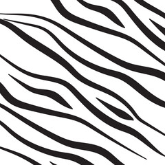 Zebra print or animal skin. Tiger stripes abstract pattern vector