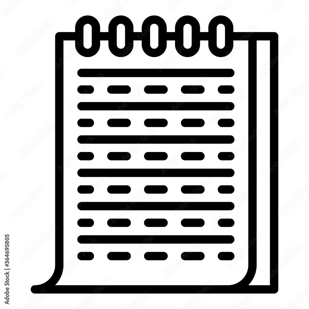 Poster paper notebook icon. outline paper notebook vector icon for web design isolated on white background