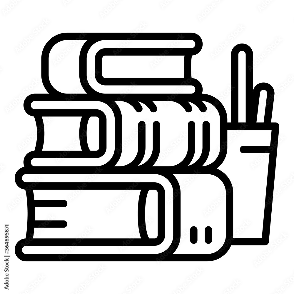 Poster stack school books icon. outline stack school books vector icon for web design isolated on white bac