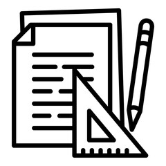 School tools icon. Outline school tools vector icon for web design isolated on white background