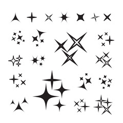 Sparkle lights stars set. Glowing light effect star. Sparkle lights vector