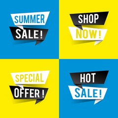 Modern design sale related on speech bubbles. Sale concept. Vector illustration