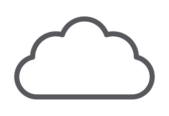 Outline cloud isolated on white background. Black thin line cloud for web site, logo design and icon template. Creative modern concept. Cloud vector illustration