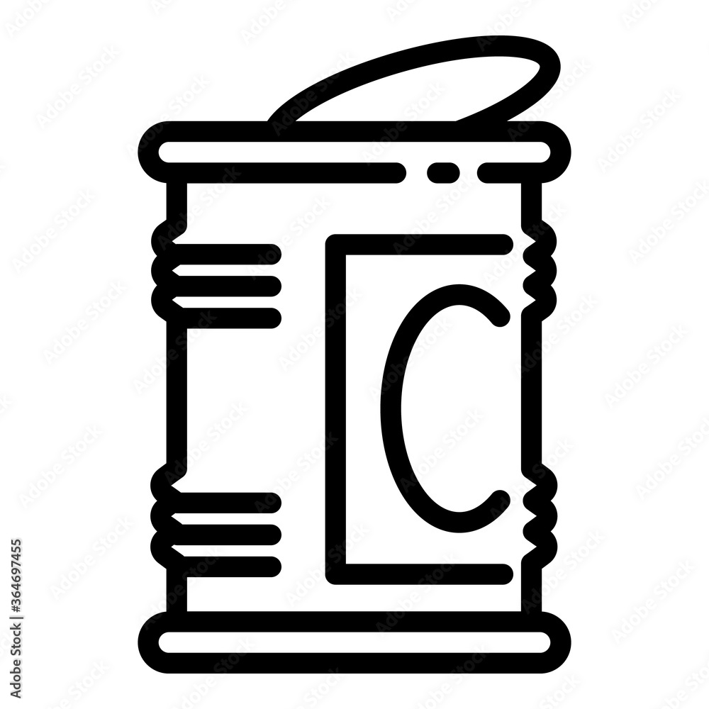 Poster open tin can icon. outline open tin can vector icon for web design isolated on white background