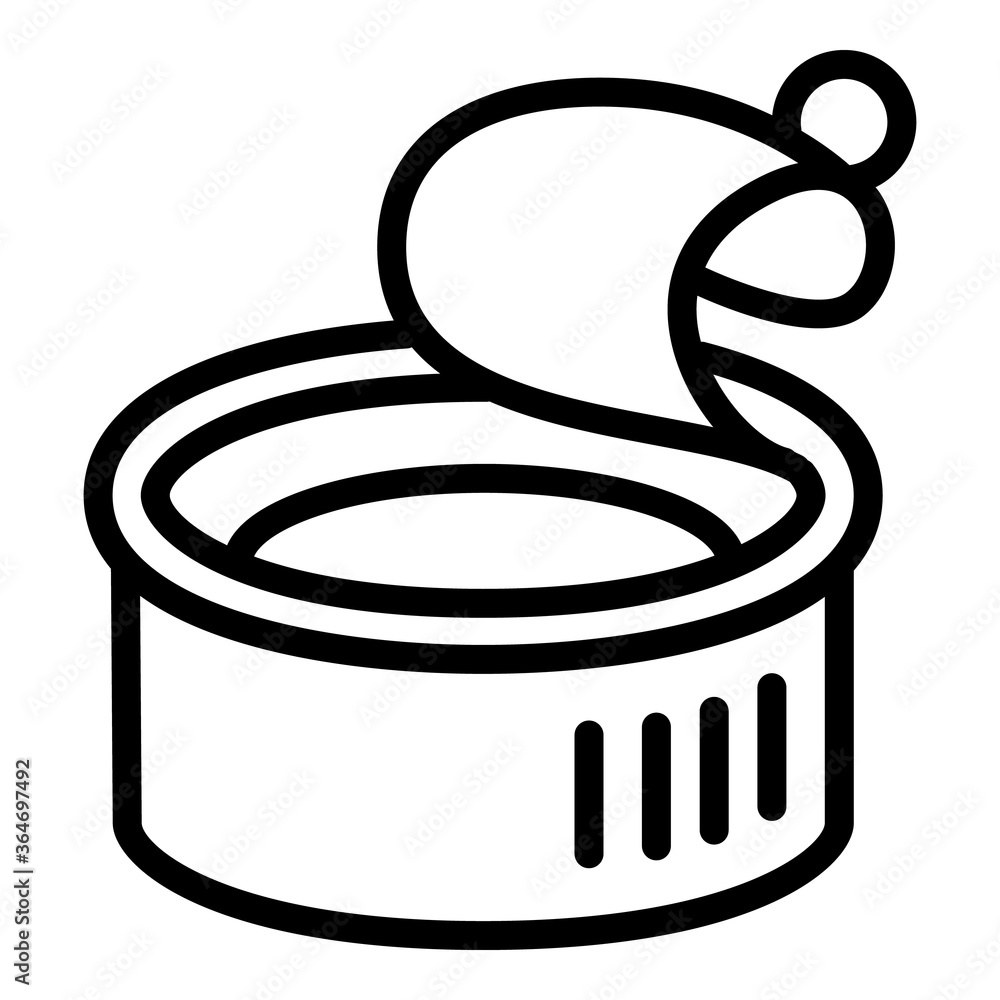 Poster fish tin can icon. outline fish tin can vector icon for web design isolated on white background