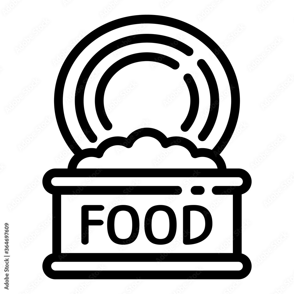 Poster open food tin can icon. outline open food tin can vector icon for web design isolated on white backg