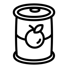 Fruit tin can icon. Outline fruit tin can vector icon for web design isolated on white background