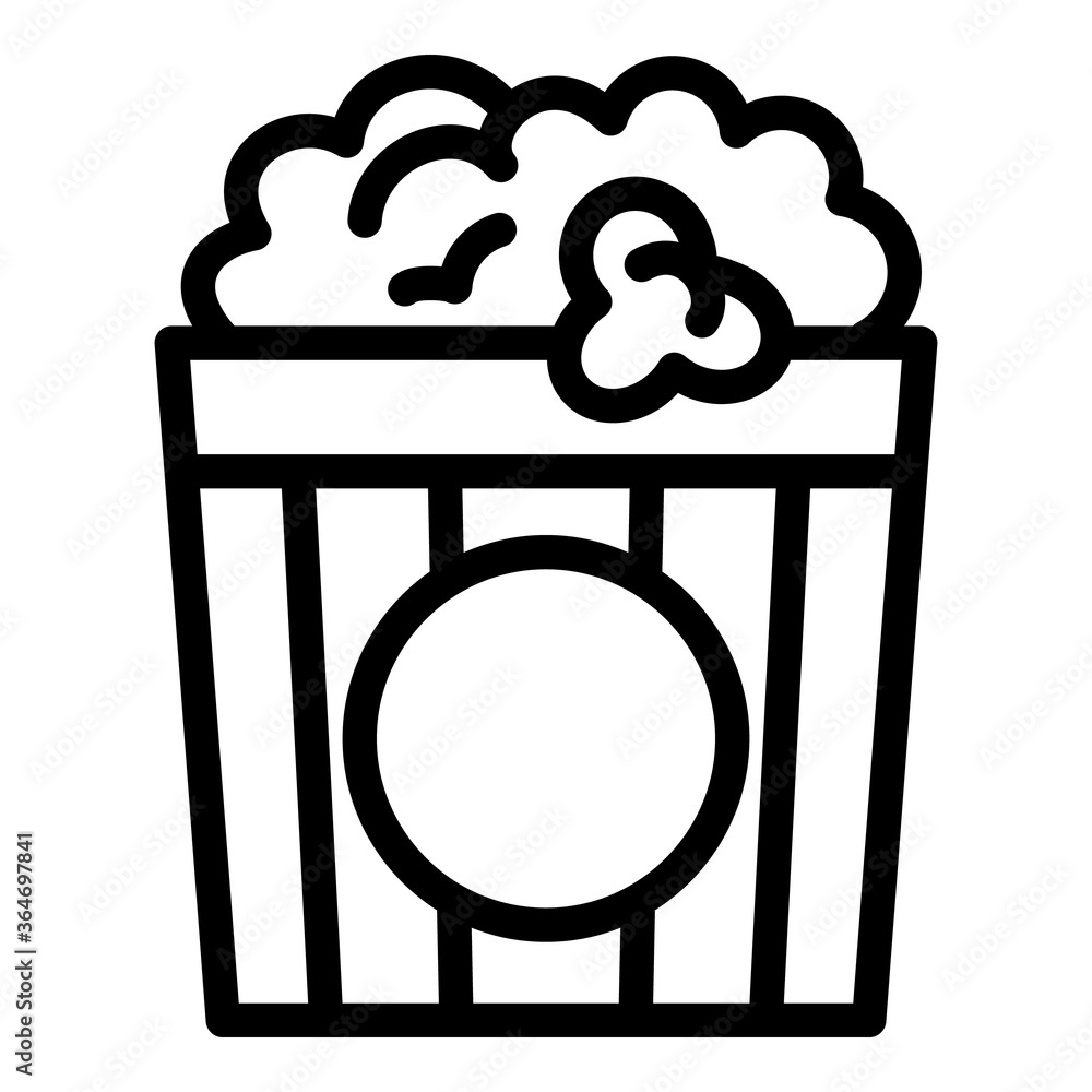 Aufkleber popcorn bucket icon. outline popcorn bucket vector icon for web design isolated on white background