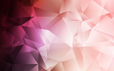 Light Pink vector shining triangular backdrop. Creative illustration in halftone style with triangles. Template for cell phone's backgrounds.