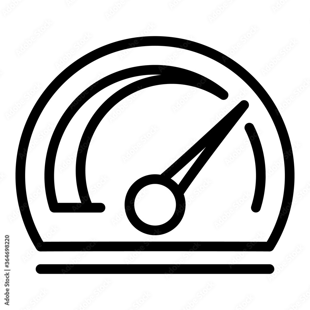 Poster style speedometer icon. outline style speedometer vector icon for web design isolated on white backg