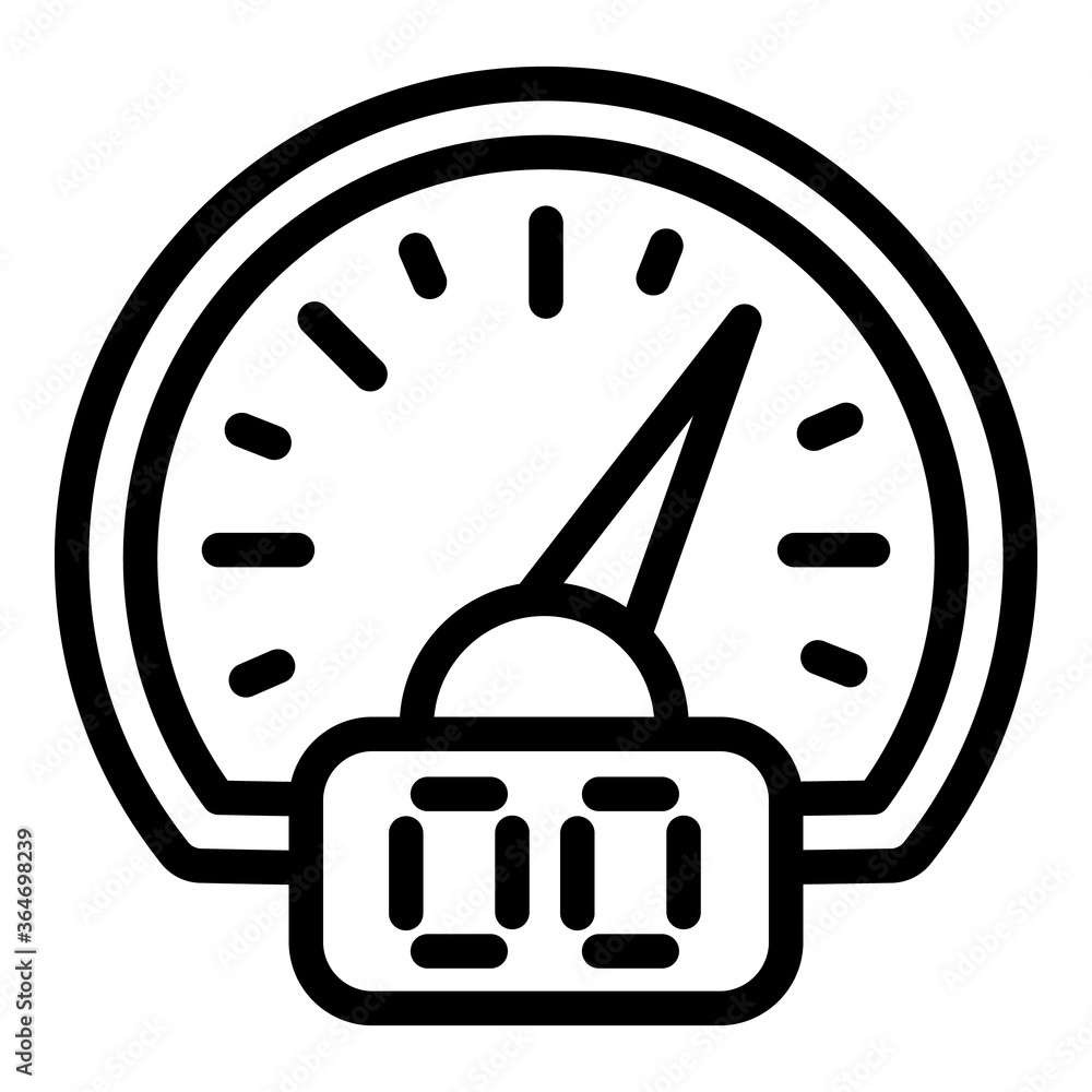 Poster digital speedometer icon. outline digital speedometer vector icon for web design isolated on white b