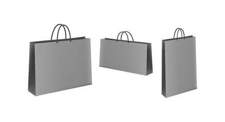 Set of Empty Shopping Bags Isolated in White. Vector Illustration.