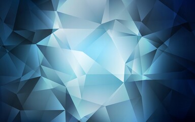 Dark BLUE vector shining triangular backdrop. Colorful illustration in abstract style with triangles. Pattern for a brand book's backdrop.