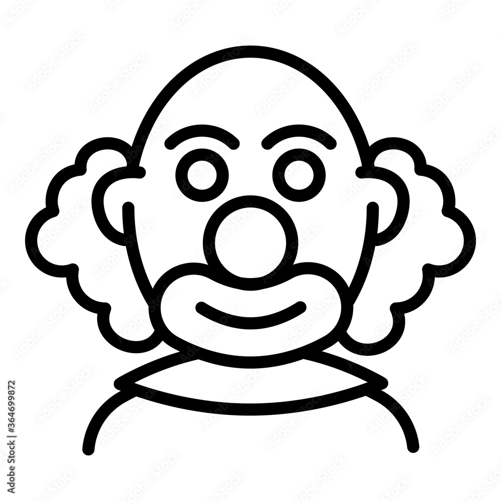 Poster bald clown icon. outline bald clown vector icon for web design isolated on white background