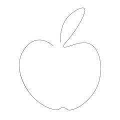 Fototapeta premium Apple fruit icon line drawing, vector illustration
