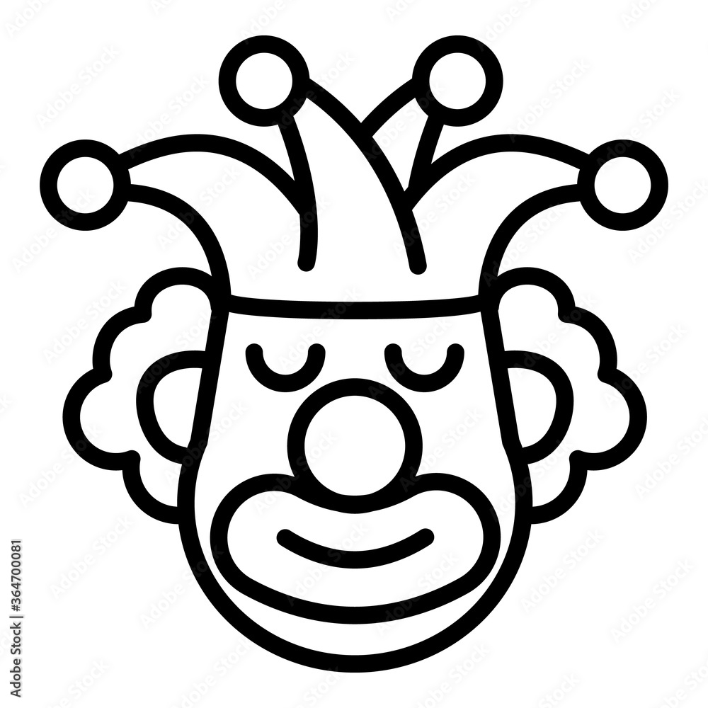 Poster joker clown icon. outline joker clown vector icon for web design isolated on white background