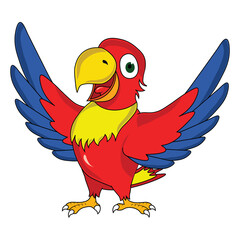 Fototapeta premium amazing colorful parrot standing wings open