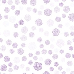 Light Purple vector seamless natural pattern with flowers. Creative illustration in blurred style with flowers. Template for business cards, websites.