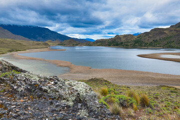 Laguna with marsh grass, Patagonia National Park, Chacabuco valley near Cochrane, Aysen Region, Patagonia, Chile © Gabrielle