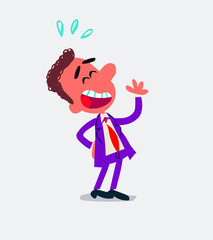 Businessman laughing happily
