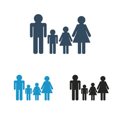 Family and child icon on white background vector design. Family set vector icon