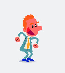 Euphoric businessman makes plans
