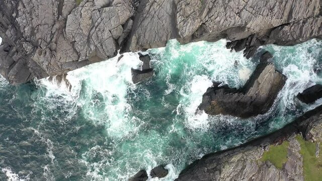 Aerial view of the coastline at Daros in County Donegal - Ireland.