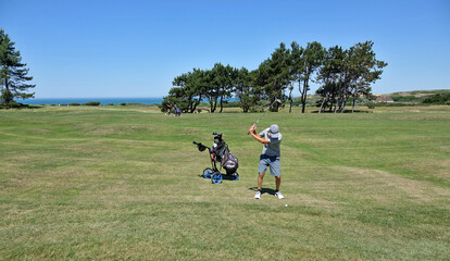 Vue sur le golf de Wimereux en France