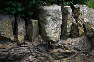 Hitching ring in stone wall
