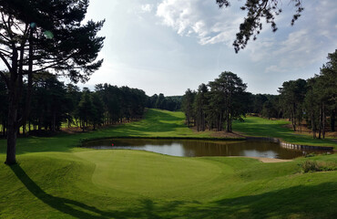 Fototapeta premium Vue sur le golf des Dunes à Hardelot en France