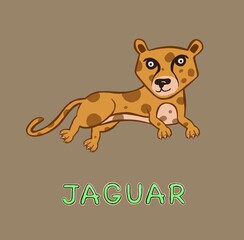 design Cute Jaguar. small icon for stock. Vector illustration