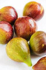 fresh fruits - organic figs on the white background