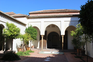 Obraz premium Courtyard of the Palace of the Alcazaba in Málaga (Andalusia, Spain)