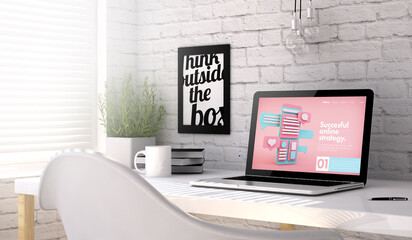 laptop workplace online marketing