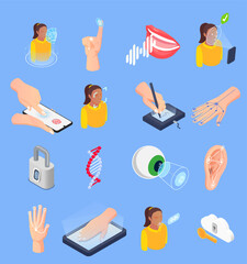 Biometric Recognition Icons Set