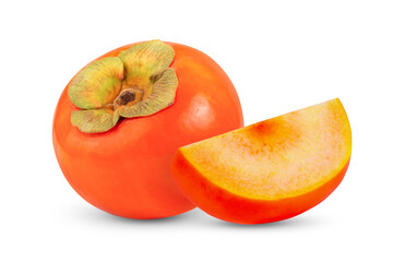 persimmons isolated on white background.