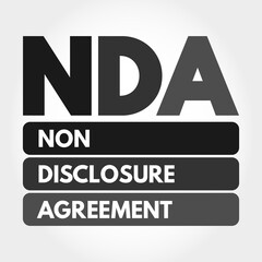 NDA - Non-Disclosure Agreement acronym, business concept background