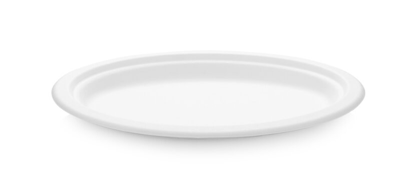 White Paper Plate On White Background