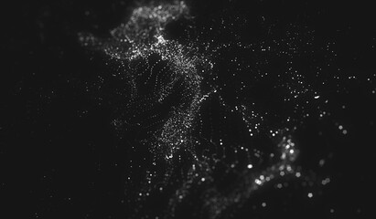 Obraz premium Abstract polygonal space low poly dark background with connecting dots and lines.