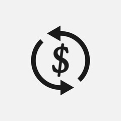 Currency exchange icon isolated on white background. Dollar conversion symbol.