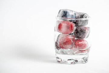 ice cube with fruits