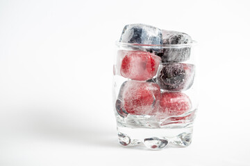 ice cube with fruits