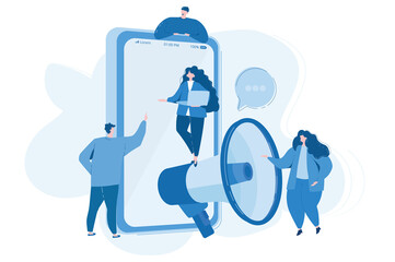 Referral marketing, promotion method Vector illustration for web banner, infographics, mobile. friends loyalty program.