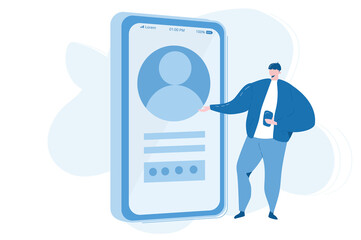 Mobile Registration, new clients, Vector illustration for web banner, infographics, mobile. Secure Registration