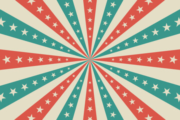 Circus background, abstract pattern with rays and stars
