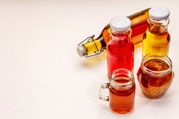 Kombucha in glass bottles