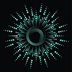 Halftone dots in circle form. round logo . vector dotted frame . design element