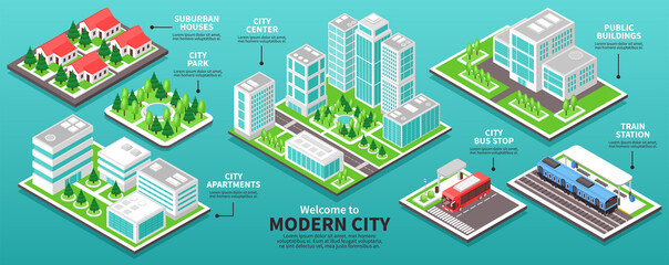 Isometric Modern City Infographics